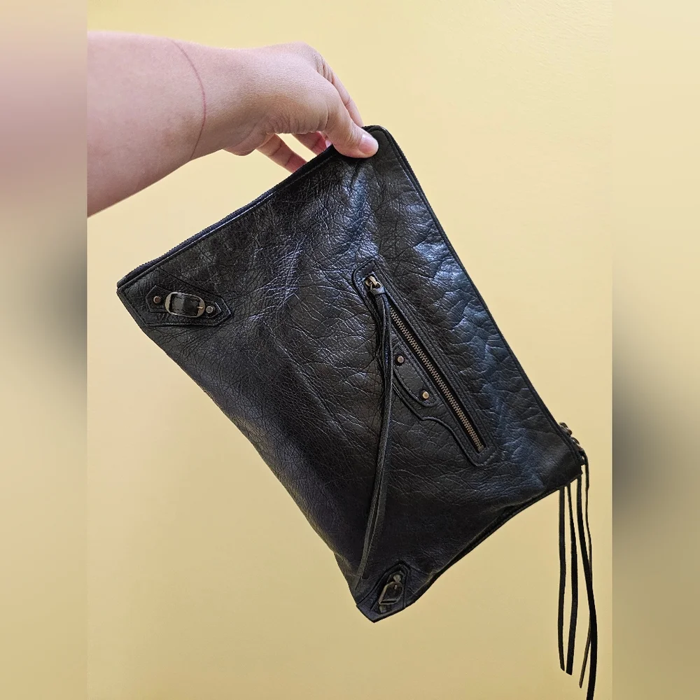 Balenciaga 2015 Lambskin Motocross Classic Zip Around Flat clutch bag - Picture 8 of 17